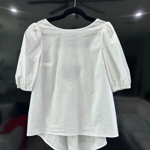 H by Halston White Boxy 3/4 Sleeve Blouse